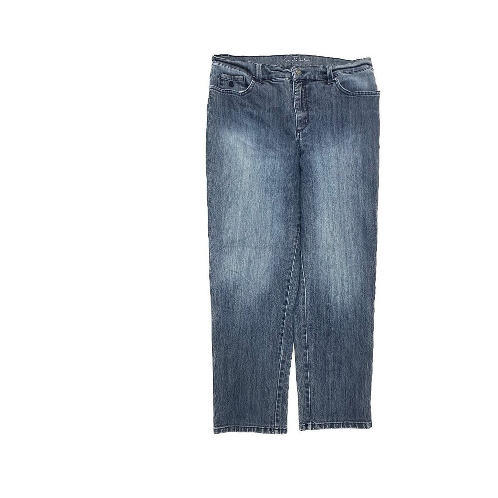 Gloria Vanderbilt Amanda Straight Leg Women's size 14P Dark Blue Denim Jeans
